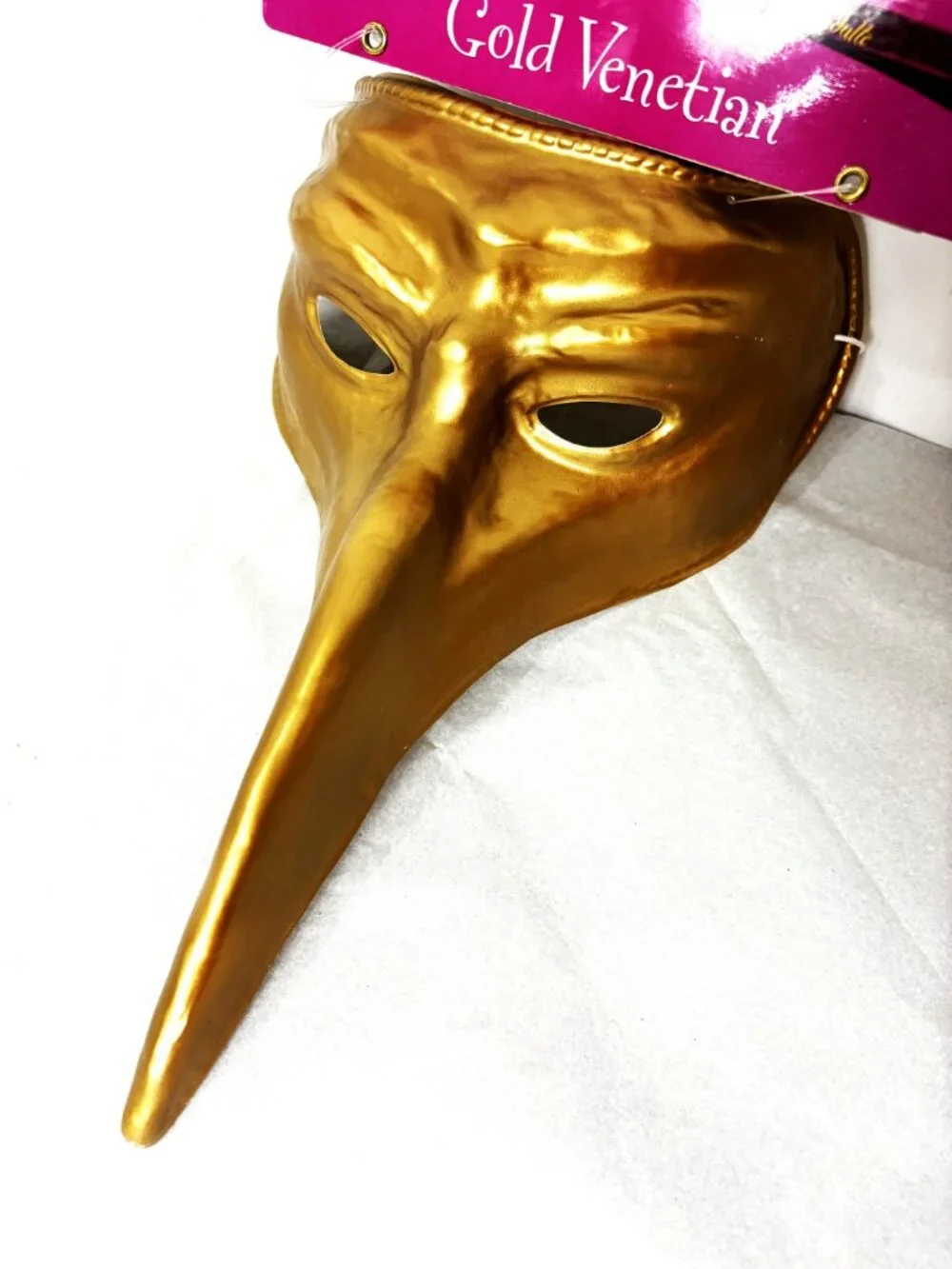 Disguise Costumes Gold Venetian Long Nose Mardi Gras Mask Adult NWT NOS